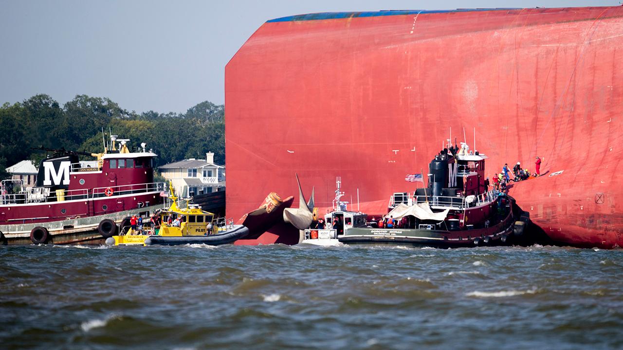 A closer look at the cargo ship that overturned off the coast of Georgia
