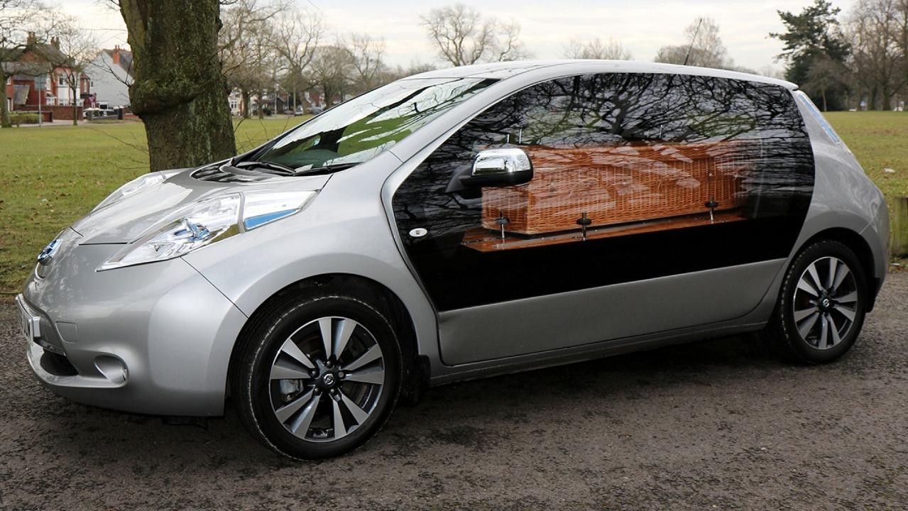 Nissan’s electric hearse is a new environmentally friendly vehicle for families seeking a green alternative to traditional hearses.  