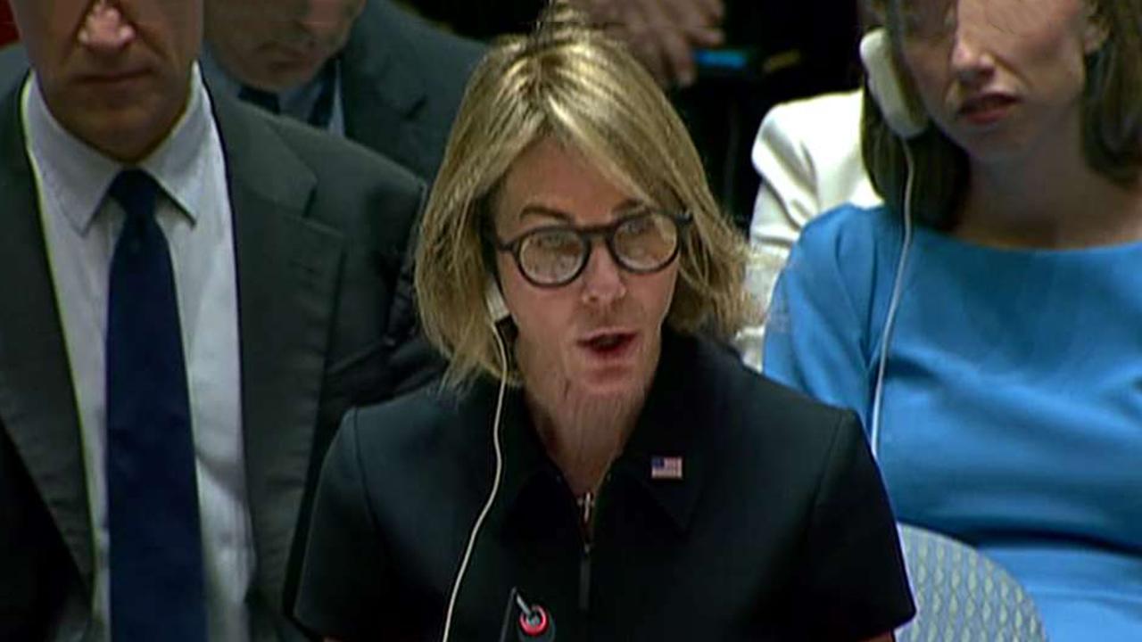 UN Ambassador Kelly Craft takes her seat