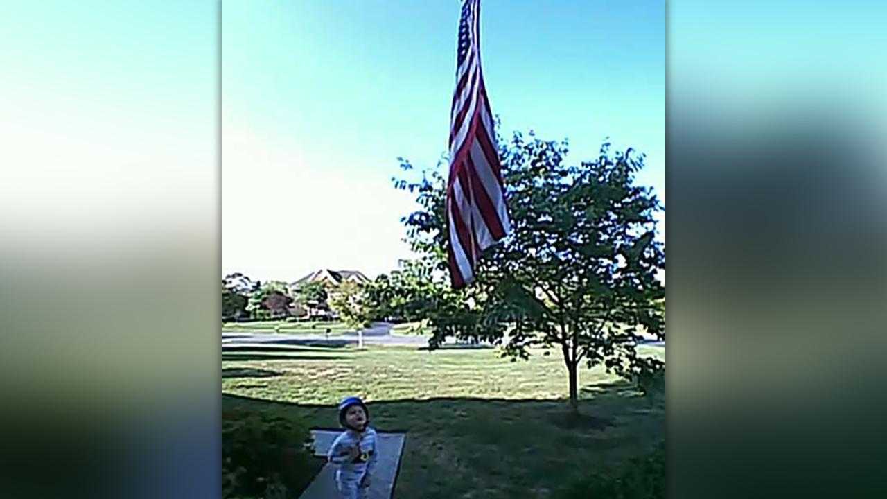 Boy seen reciting Pledge of Allegiance on family's video doorbell