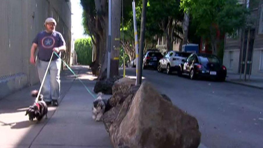 San Francisco residents use boulders to deter homeless