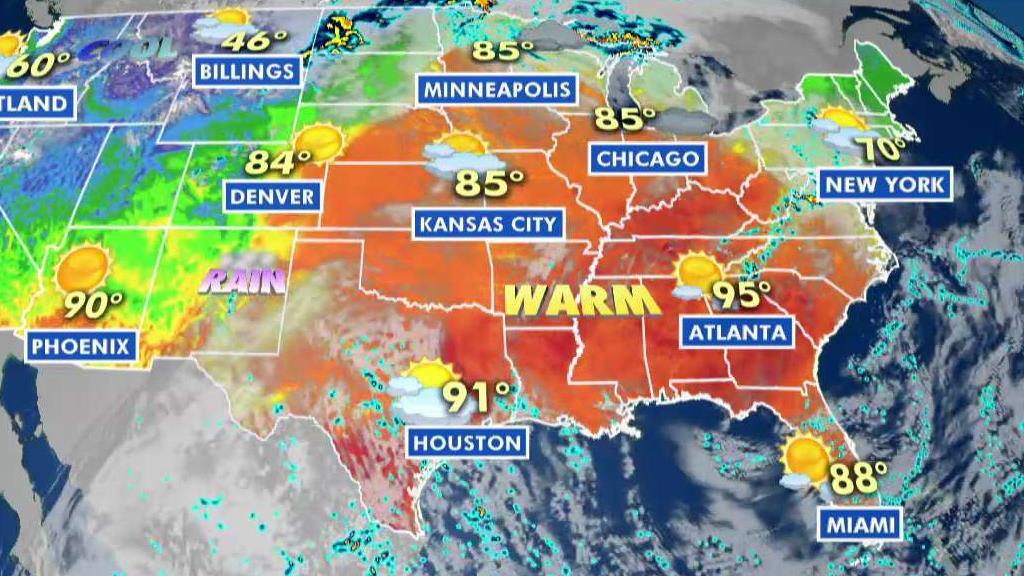 National forecast for Monday, September 30 Temperatures across the