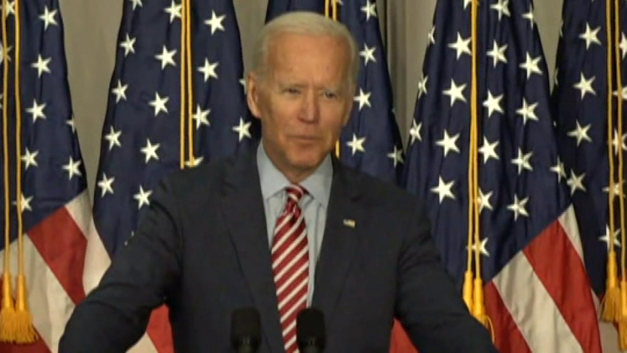 Former Vice President Joe Biden hits back at President Trump's accusations at a Nevada rally	
