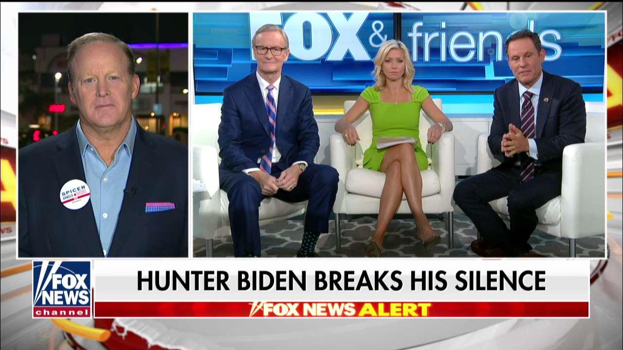 Sean Spicer reacts after Hunter Biden breaks his silence