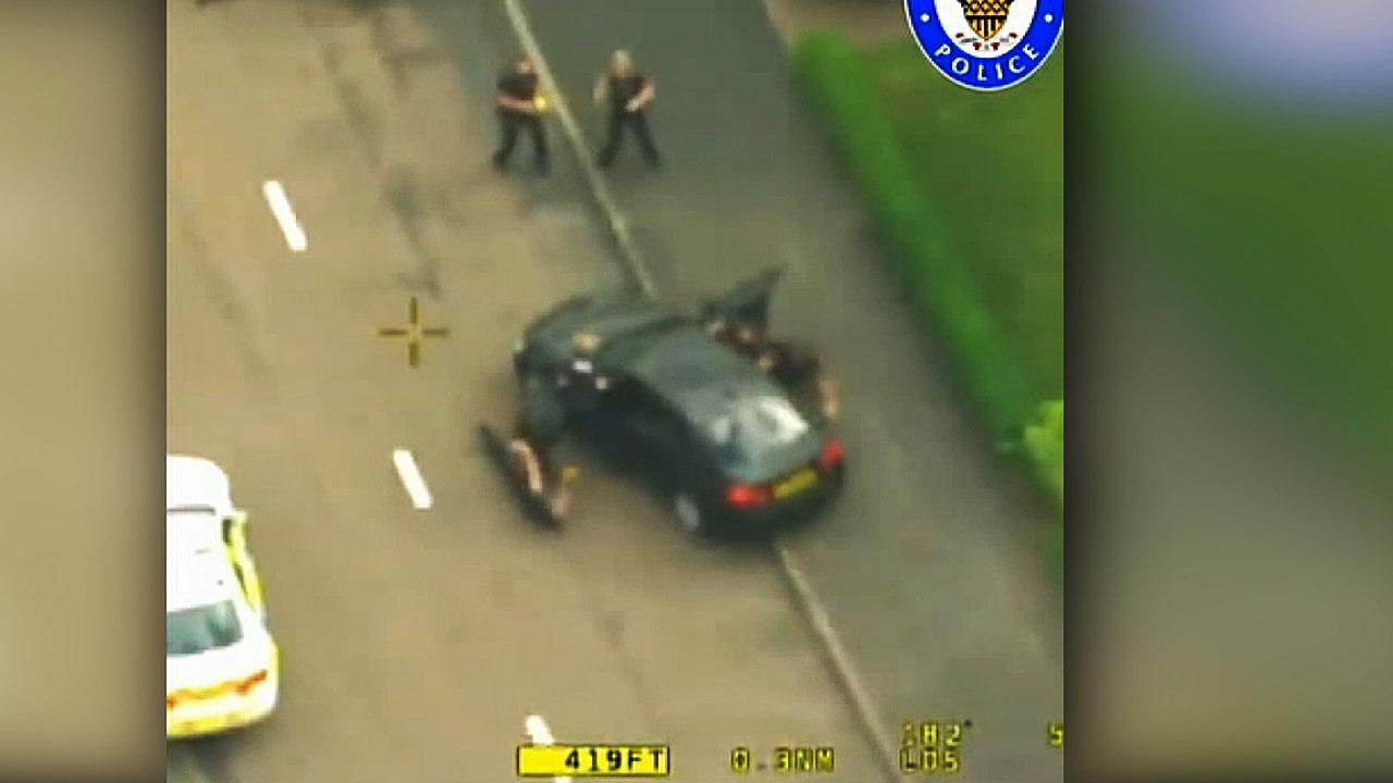 Police in UK release footage from dramatic chase of hijacked police vehicle