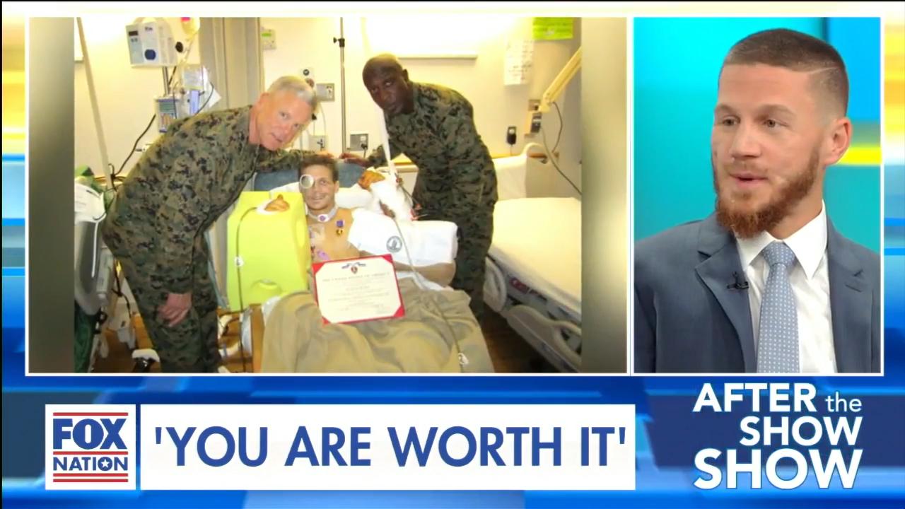 U.S. Marine who sustained critical injuries after jumping on grenade has message for Americans: “You are worth it”