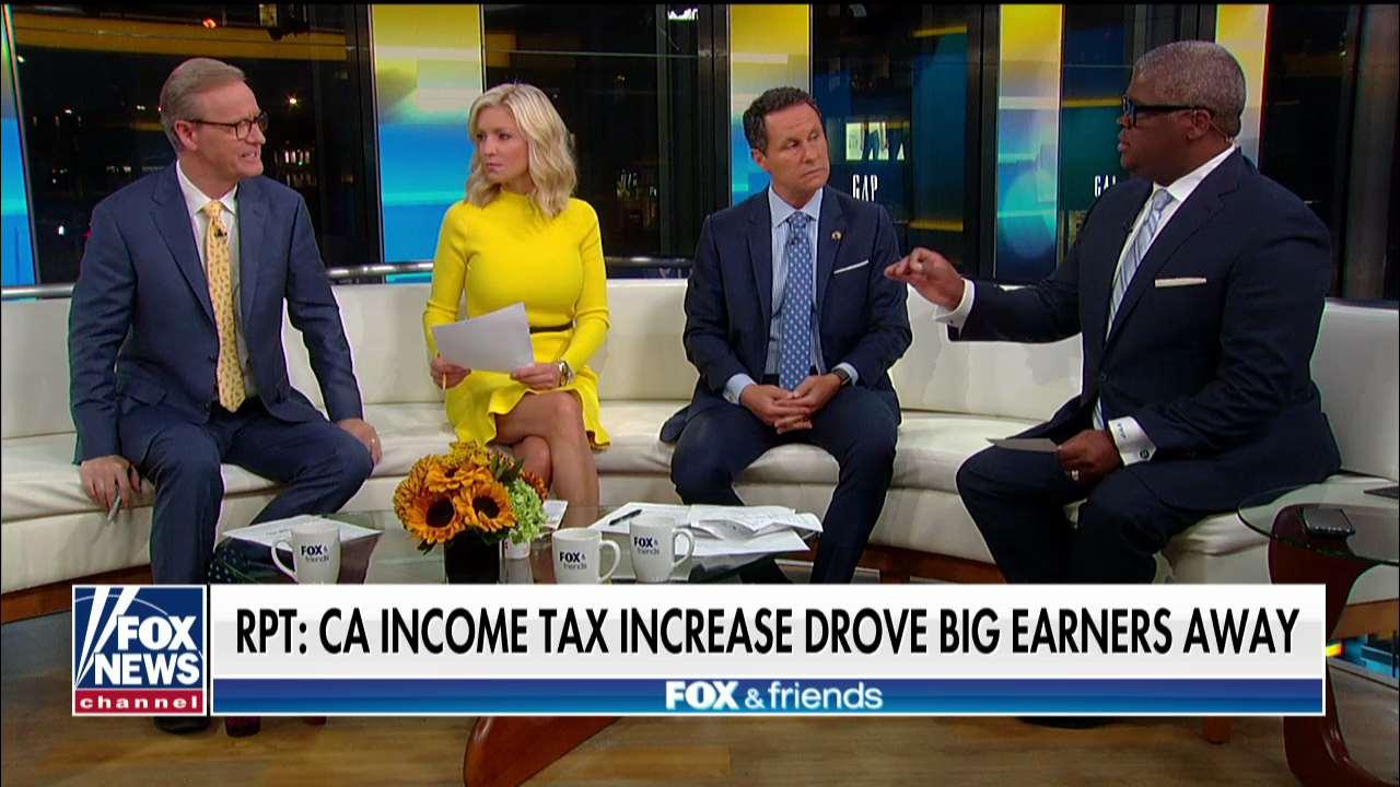 Charles Payne discusses new report showing a 2012 CA income tax increase drove away big earners