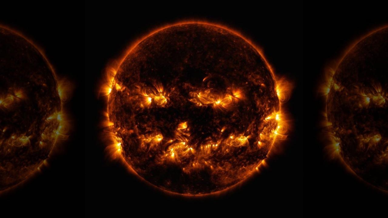 SEE IT: NASA shares image of the sun resembling a jack-o’-lantern