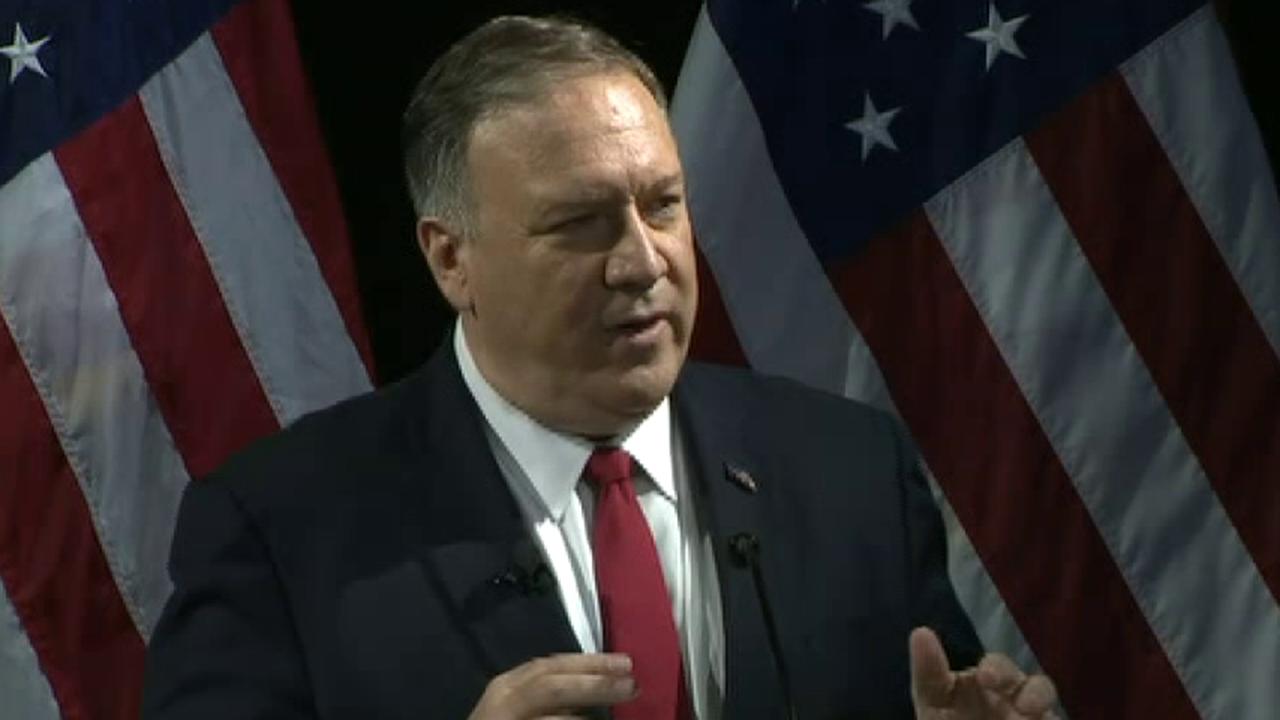 Secretary of State Mike Pompeo takes aim at China during speech at the Hudson Institute in New York	