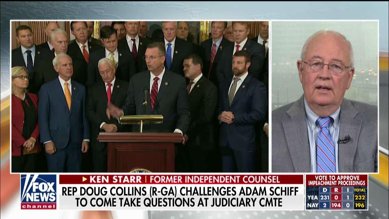 Ken Starr says Democrats were 'historically wrong' on impeachment proceedings