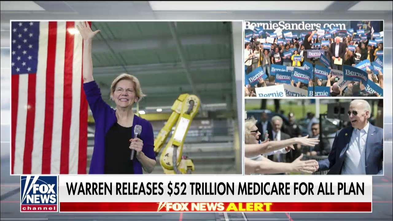Chris Wallace reacts after frontrunner Warren releases $52 trillion Medicare for All plan