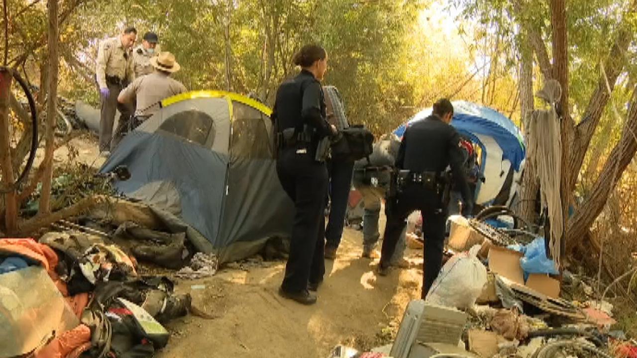 Cleanup begins in homeless camp ripe for wildfires in California's San Fernando Valley