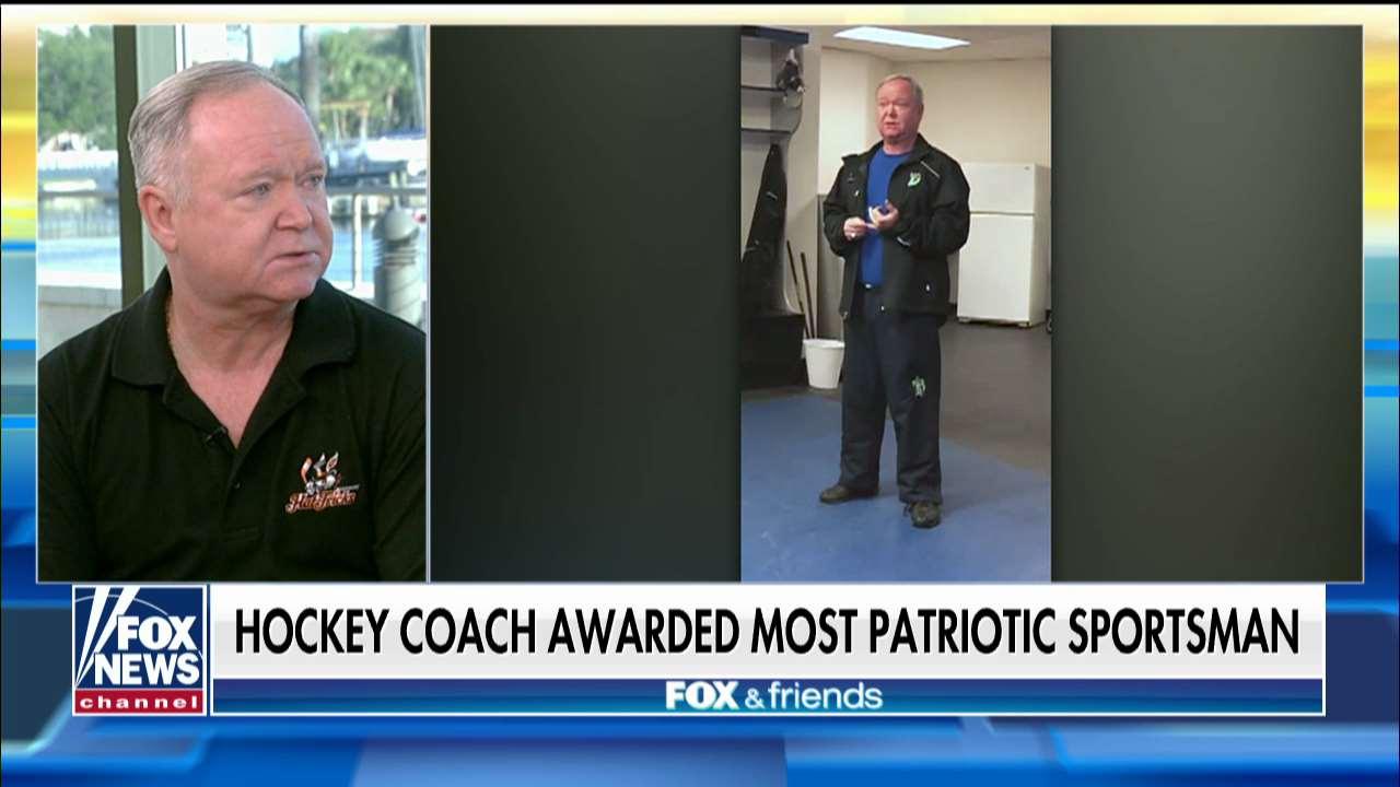 Viral Connecticut hockey coach honored at the Patriot Awards