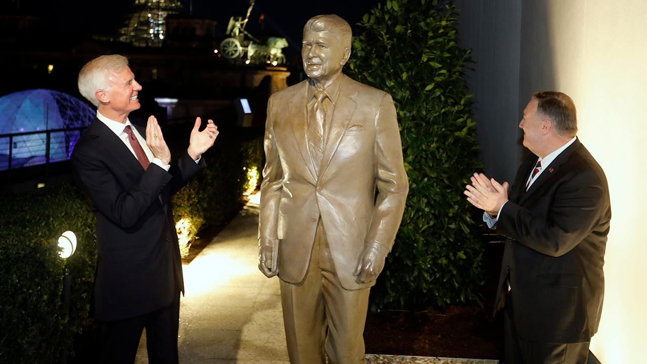 Pompeo unveils Reagan statue as Germany marks 30 years since fall of Berlin Wall