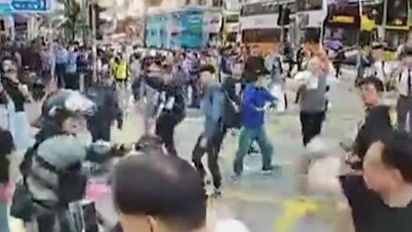 Dramatic new video of Hong Kong clashes