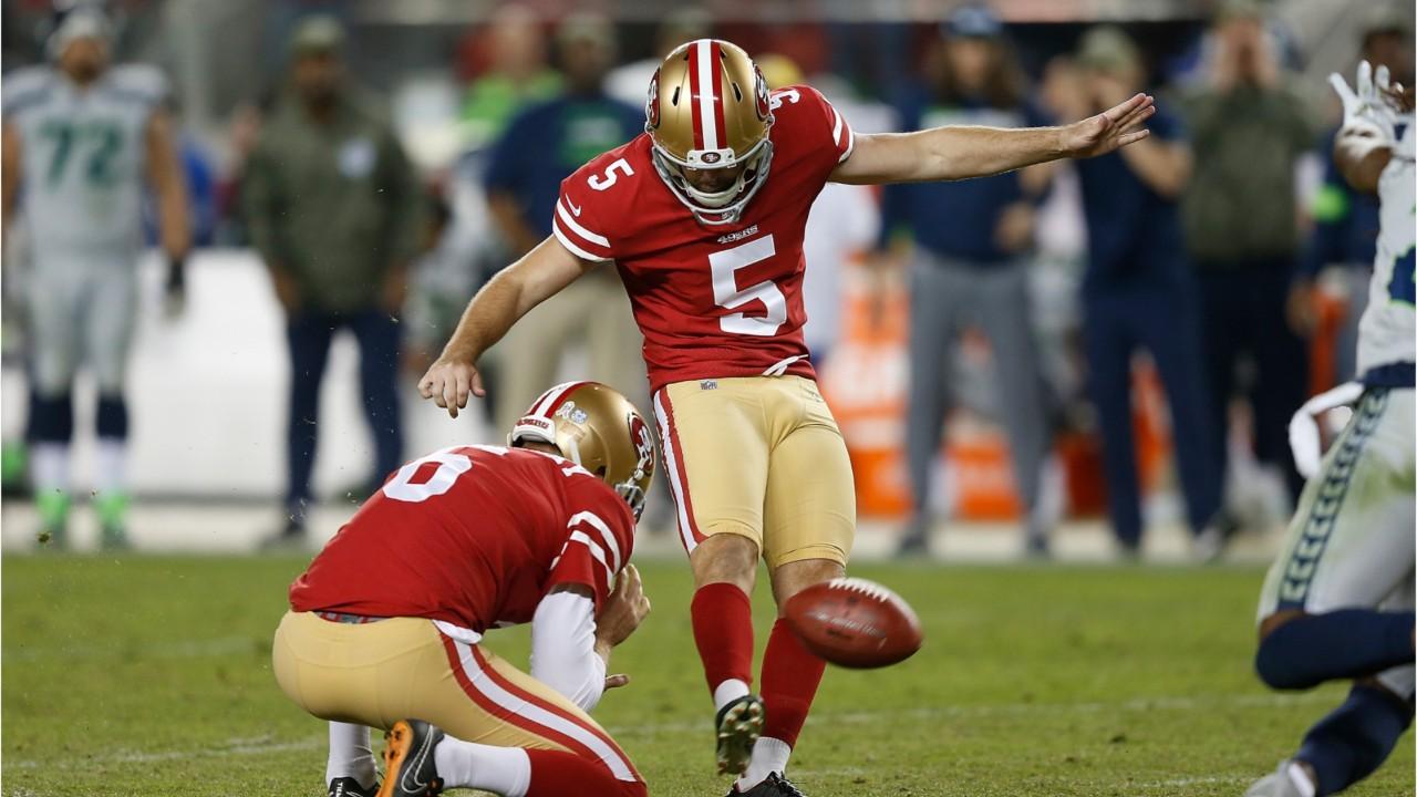 San Francisco 49ers' Chase McLaughlin shanks potential game-winning field goal 