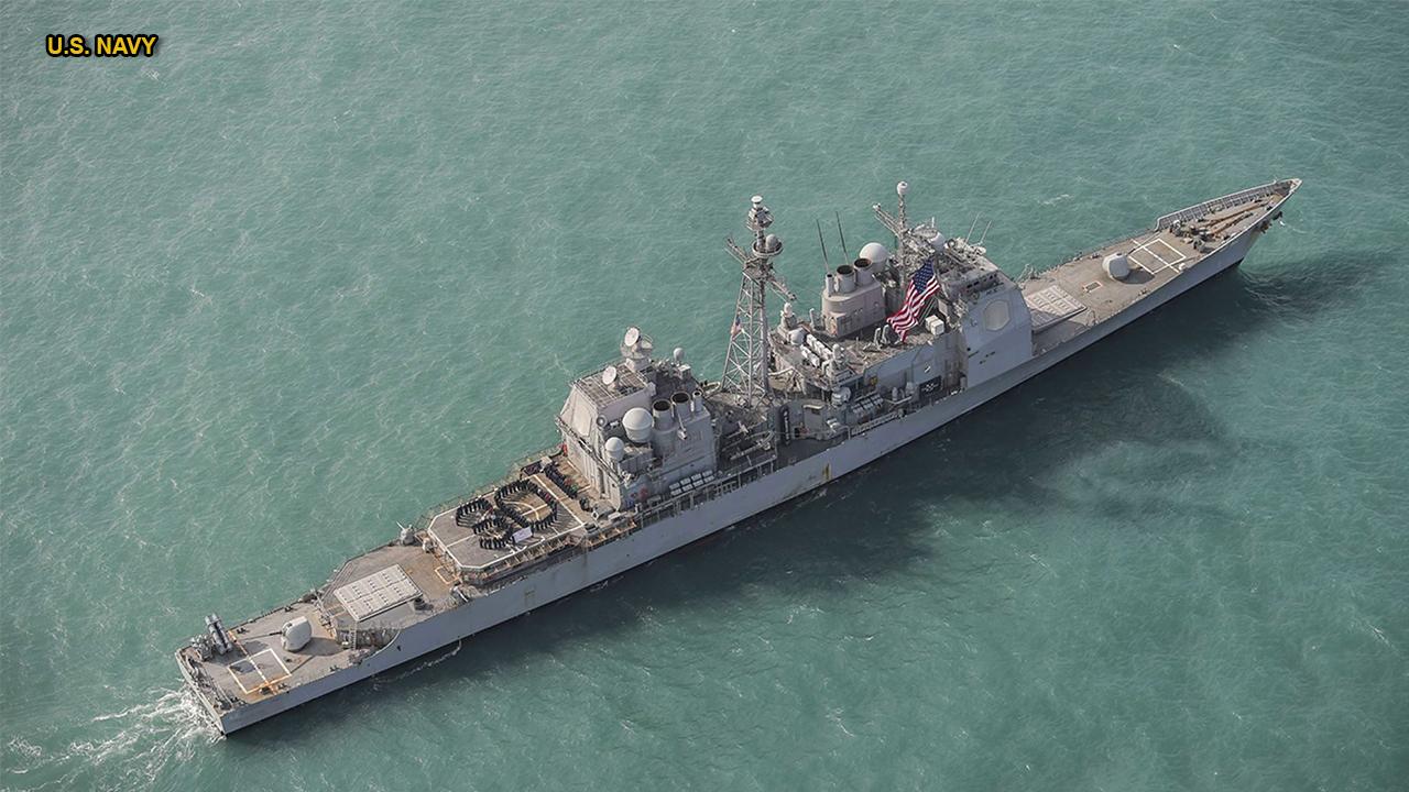 USS Chancellorsville sails through Taiwan Strait in message to China