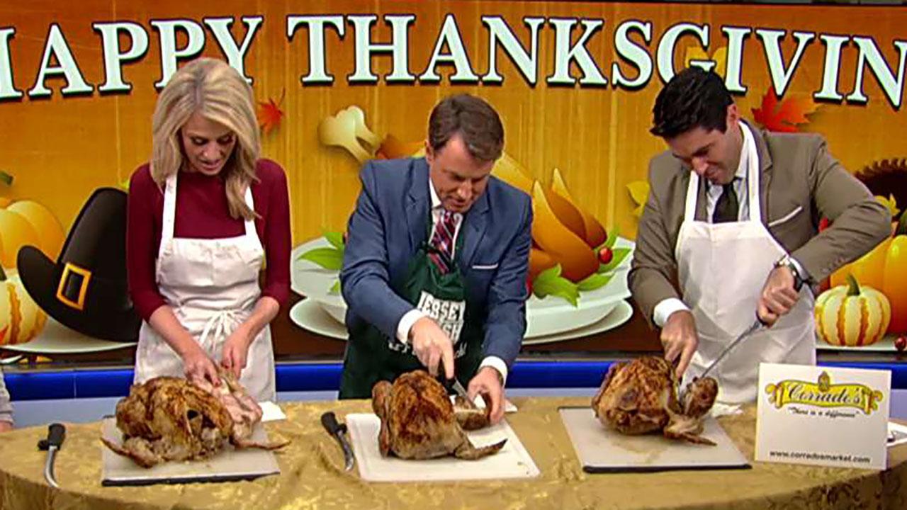 Todd, Rob, and Carley have a turkey carve-off!