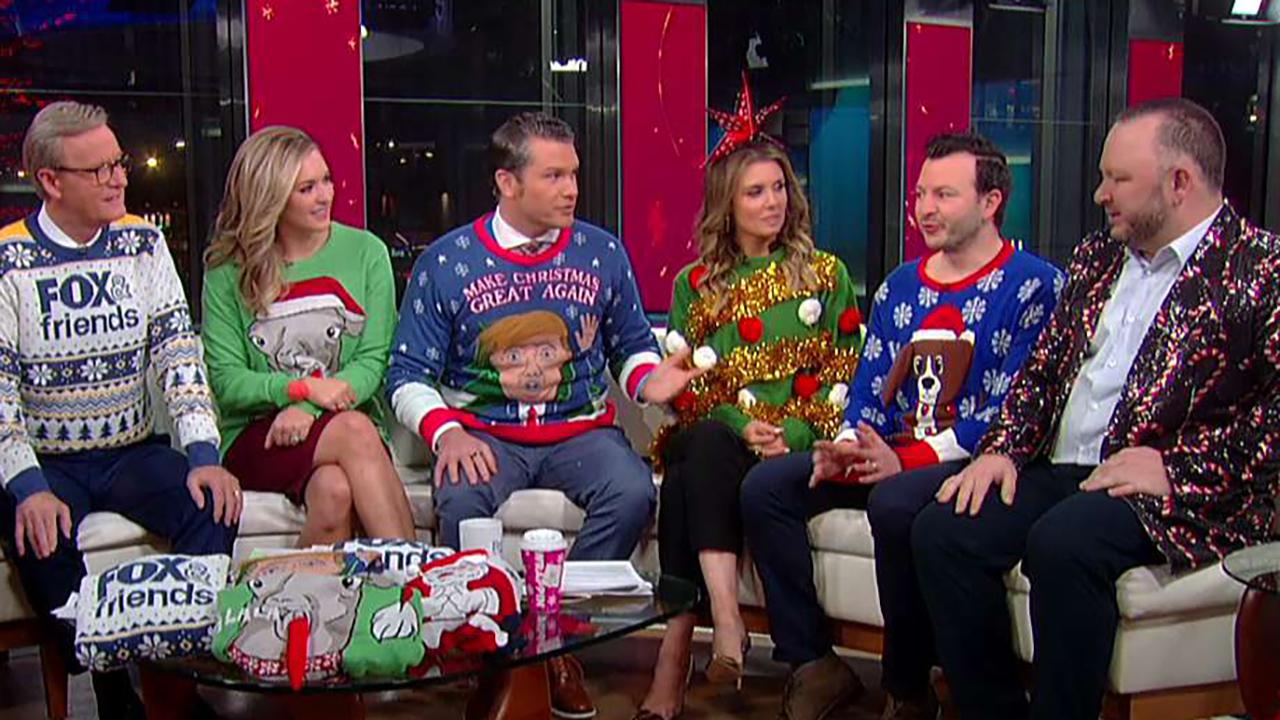 celebrates Ugly Christmas Sweater 
