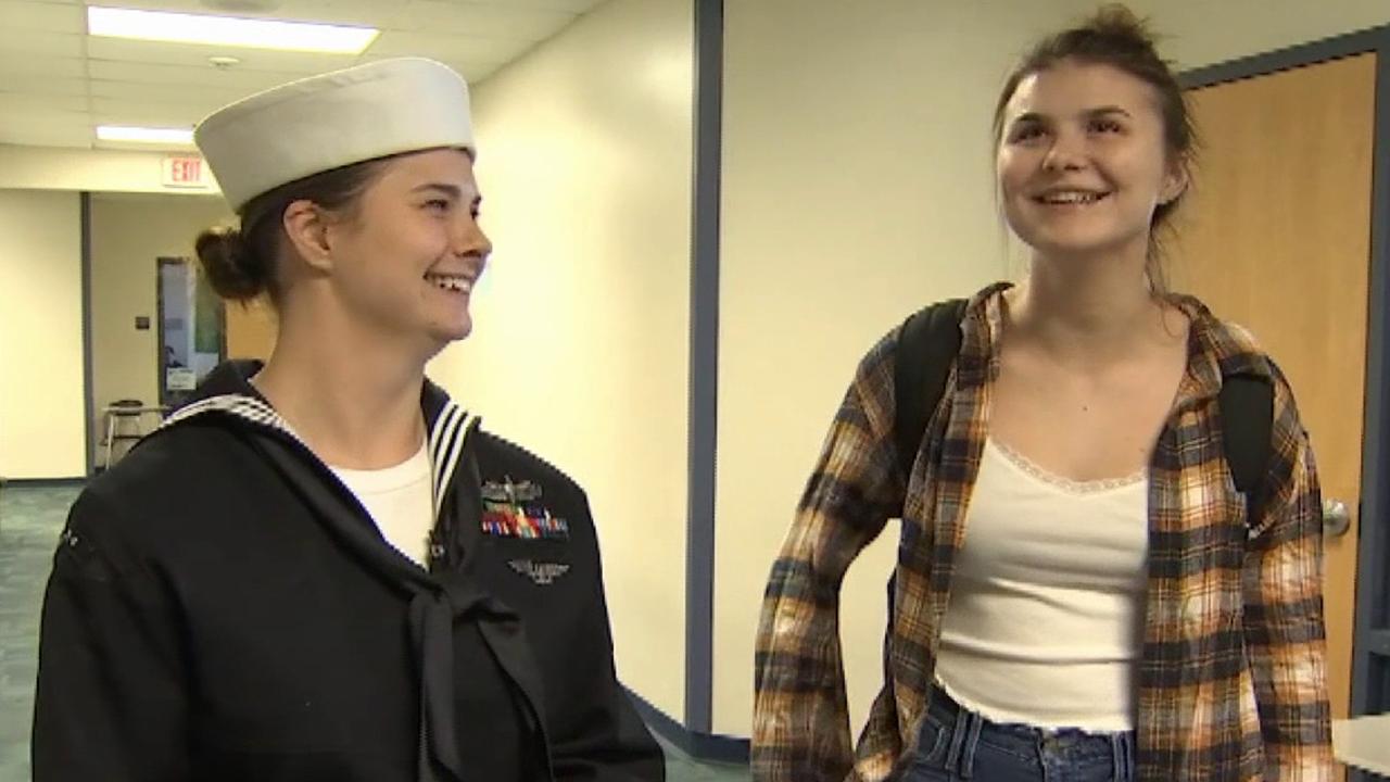 US Navy sailor returns home, surprises sister at Arizona high school