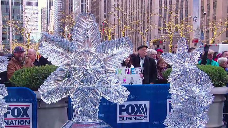 Incredible ice sculptures on FOX Square