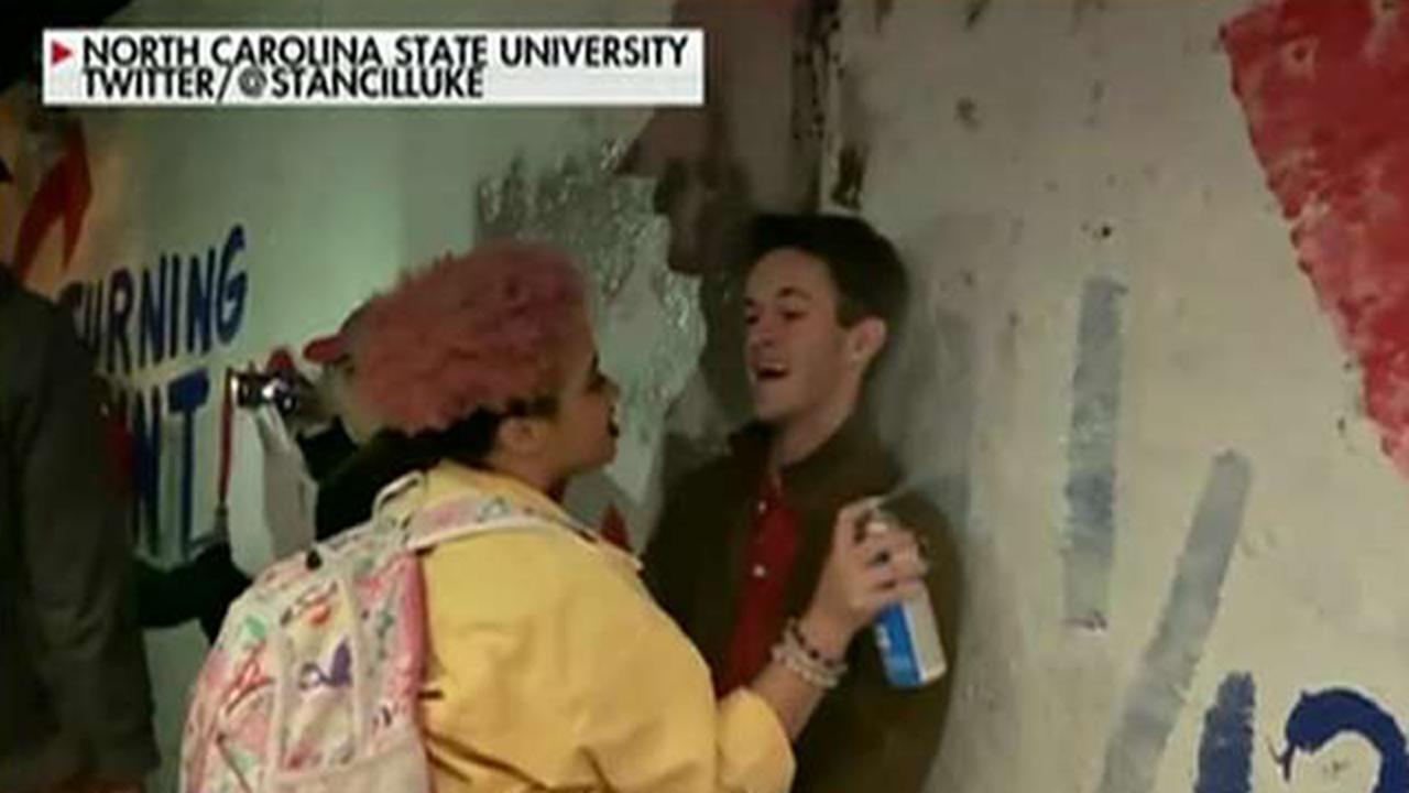 Conservatives punched, spray painted in the face on college campuses across America