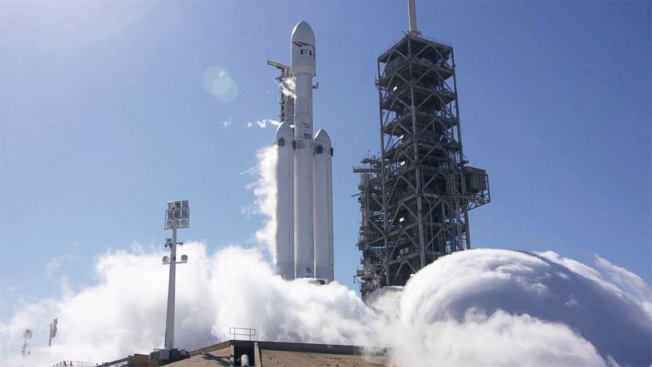 Falcon 9 rocket takes off from Cape Canaveral.