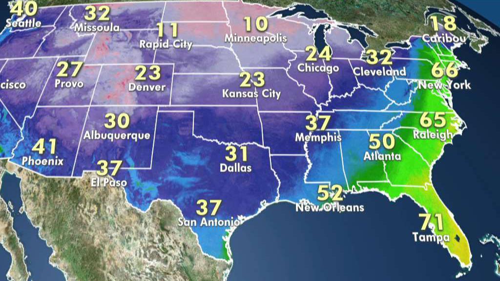 National forecast for Sunday, January 12