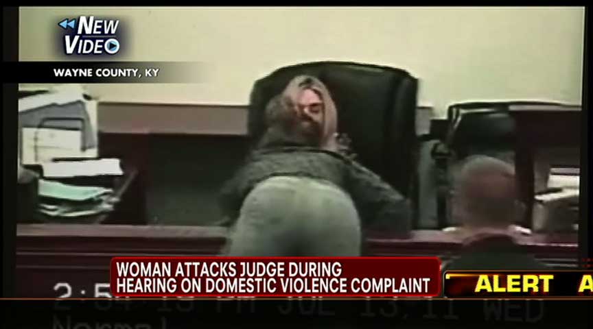 COURTROOM VIDEO: Woman Attacks Judge During Hearing