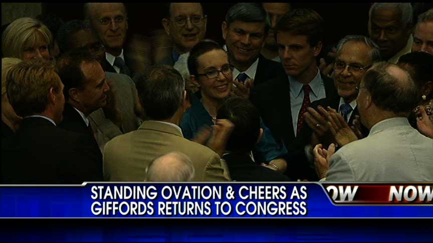 Giffords Makes a Return; Press Sec Says There "Wasn't a Dry Eye" in the Office