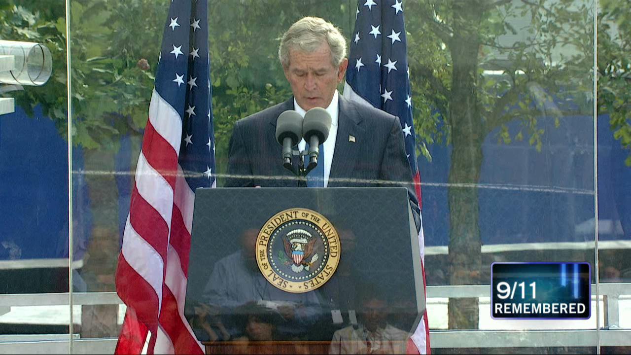 George W. Bush Speaks at Ground Zero Remember September 11, 2001