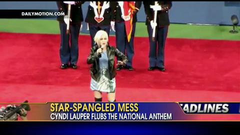 VIDEO: Cyndi Lauper Flubs National Anthem, Forgets Words During US Open's 9/11 Memorial
