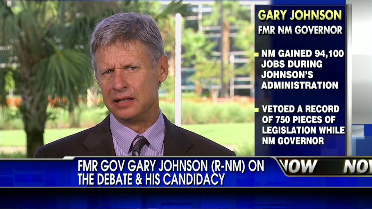 Former New Mexico Governor Gary Johnson on Best Quote of the Night During His First Debate Performance