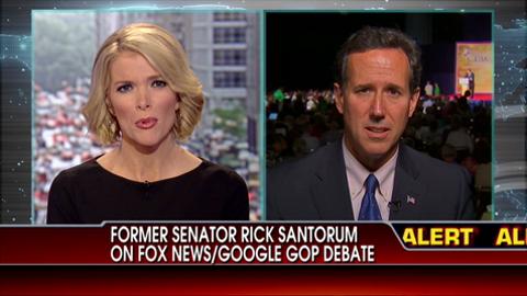 Former Senator Rick Santorum on Fox News/Google GOP Debate