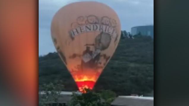 A hot air balloon crash lands in California