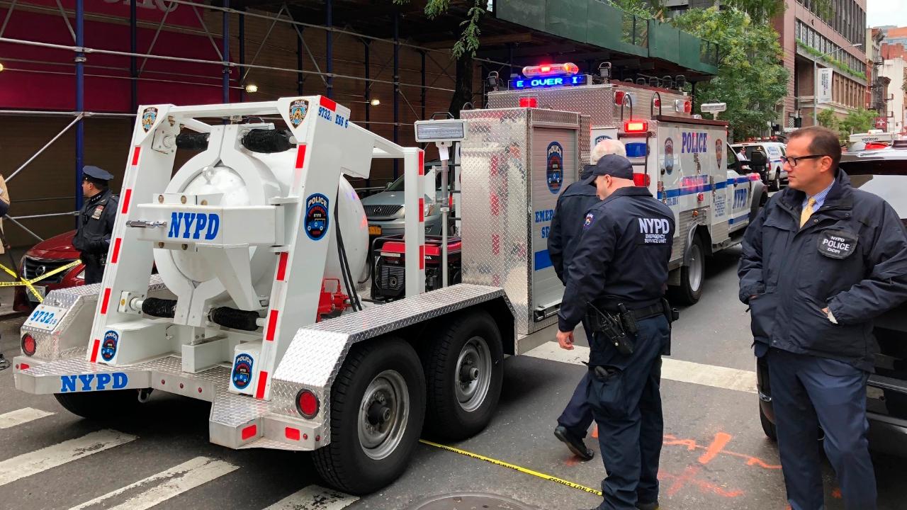 NYPD presser on 12th suspicious package found