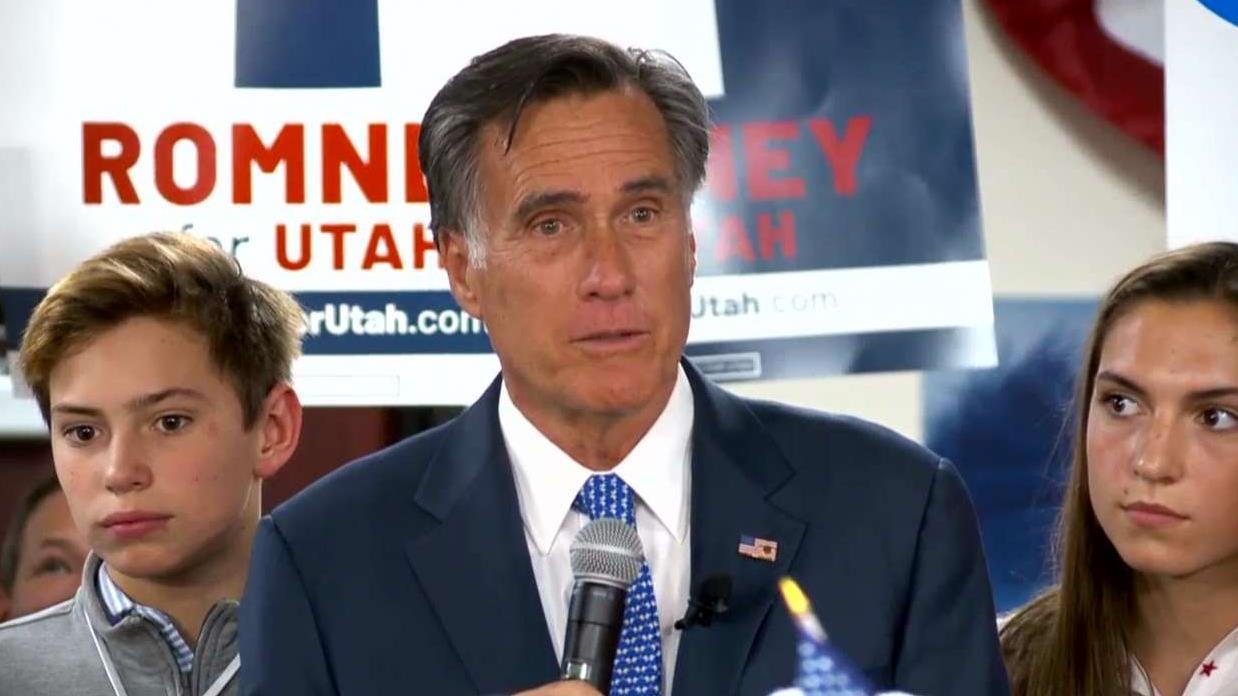 Mitt Romney thanks supporters after winning Utah Senate race