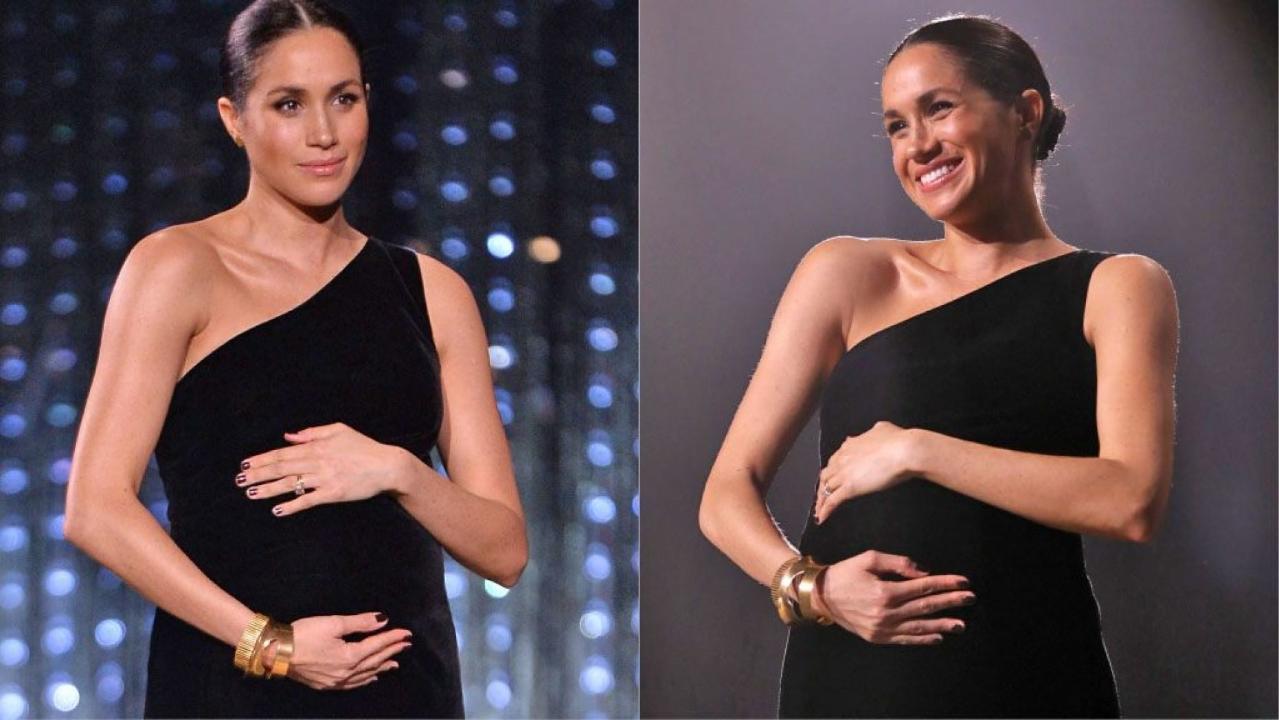 The baby bump Meghan Markle cradling reaction spark