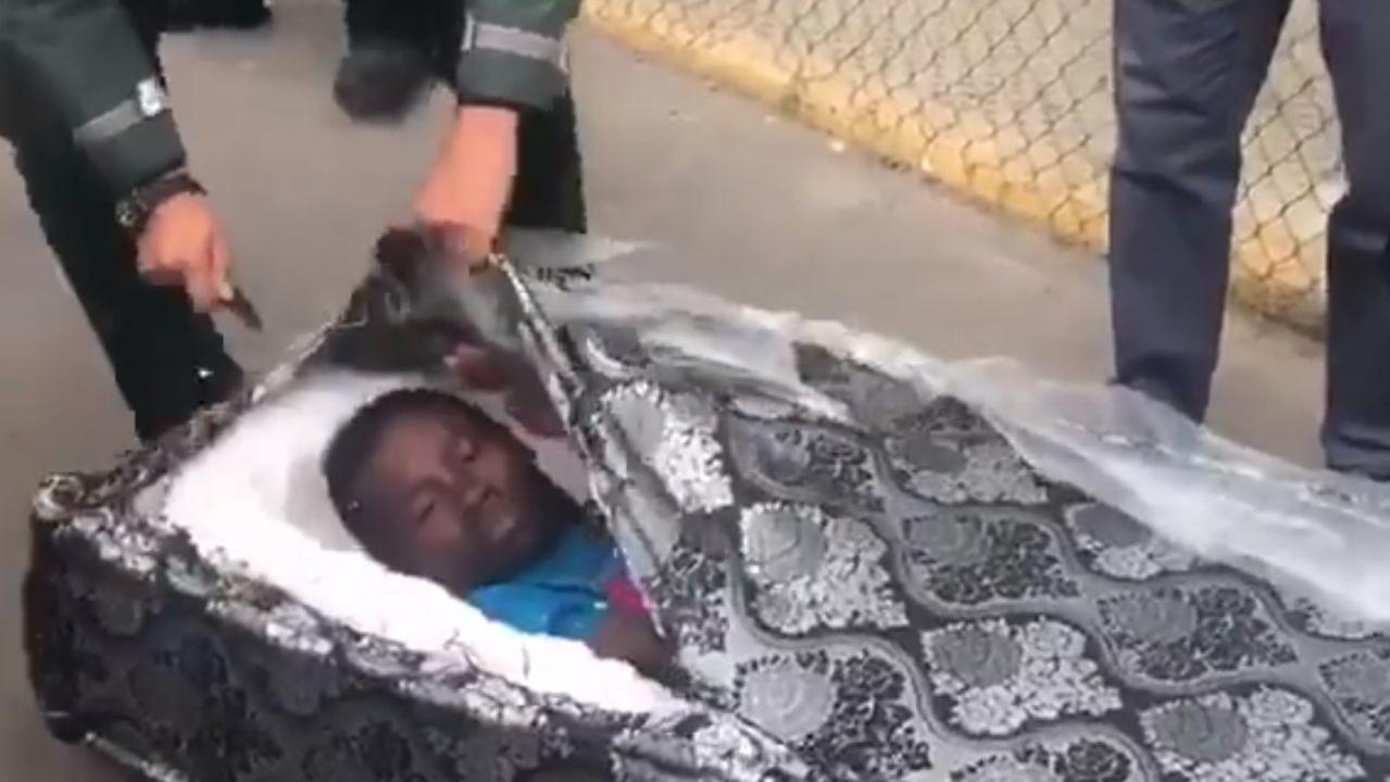 Migrants discovered hidden inside mattresses