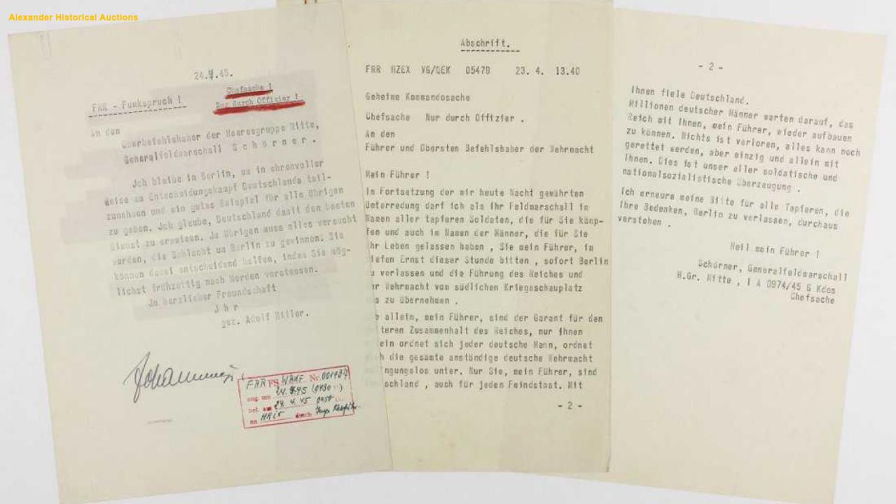 Hitler s suicide Note From His Final Days Surfaces