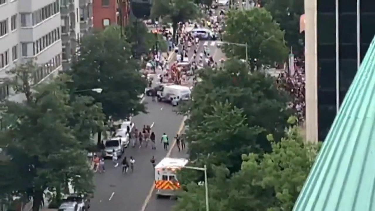 At least seven injured fleeing what they thought was gunfire at Washington pride parade