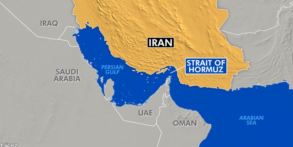 strait of hormuz on world map